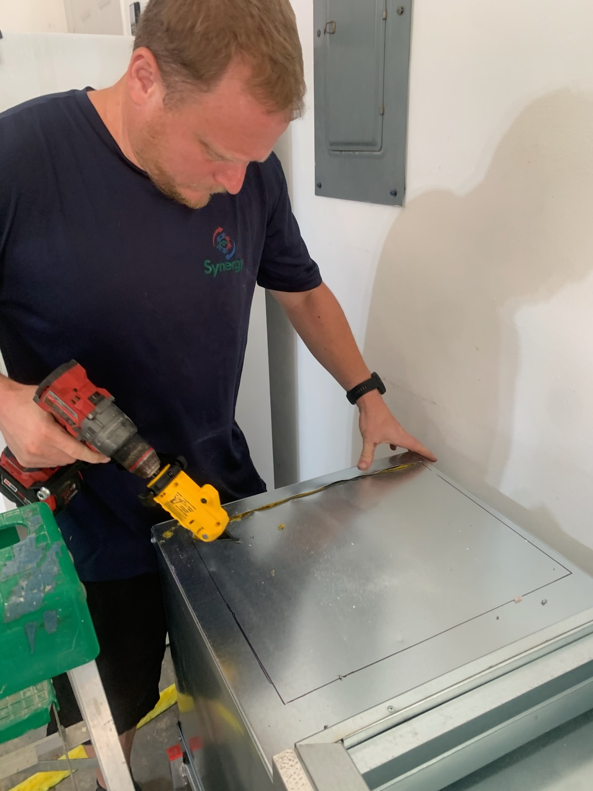 Roy Durkee working on HVAC