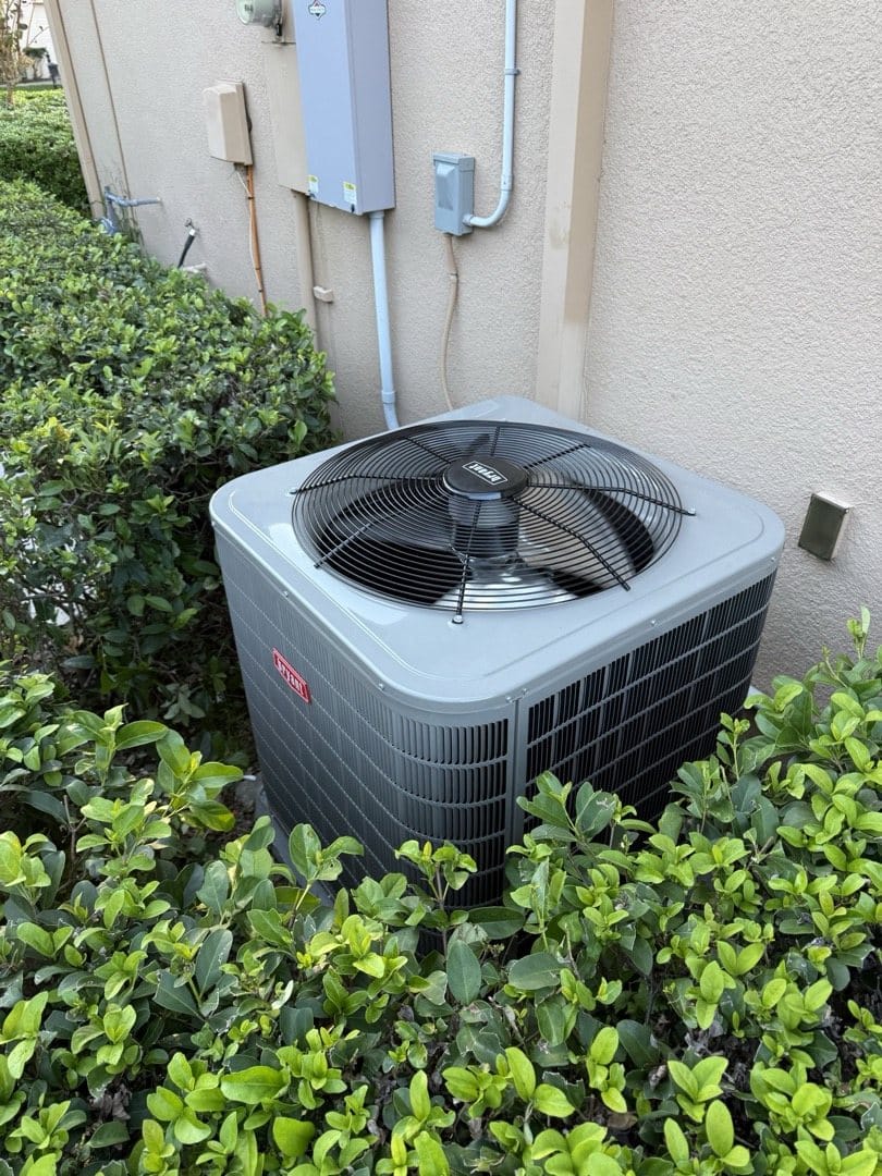 Steve's new Bryant two-stage heat pump outside his DeLand home