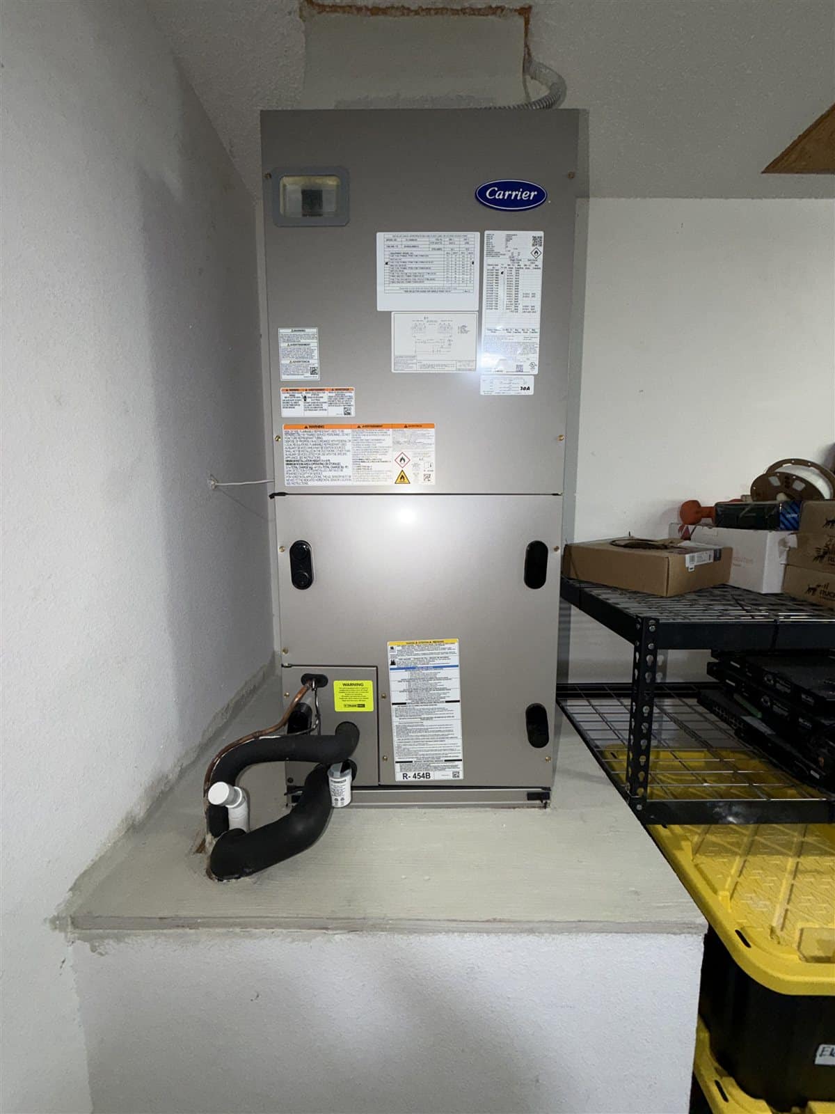Joe's new air handler in his Deltona home