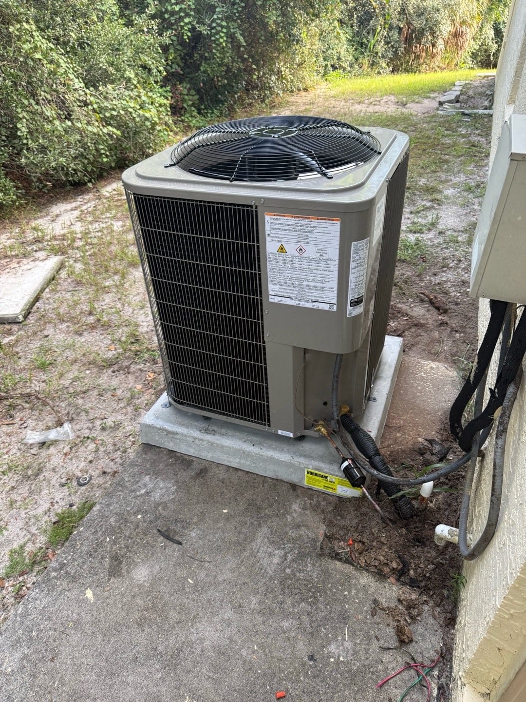 Lisa's new Bryant 4-ton heat pump outside her Deltona home